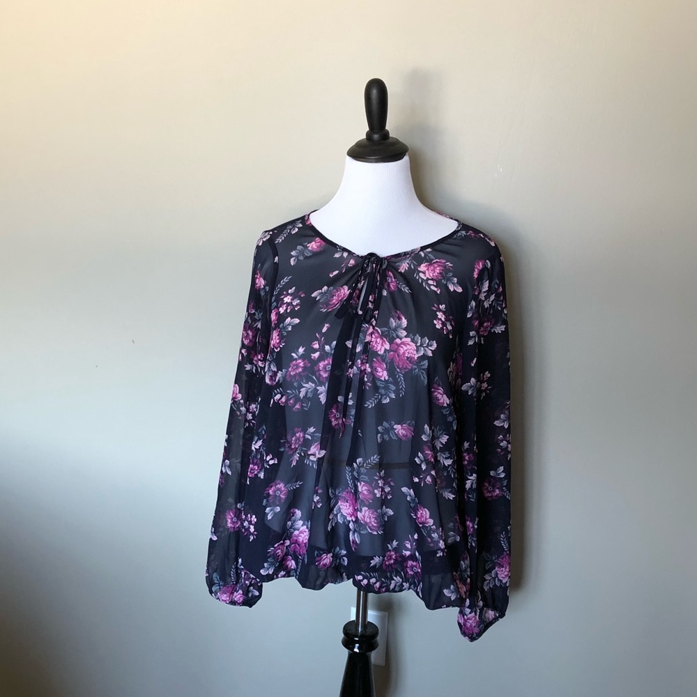Lane Bryant Sheer Peasant Top